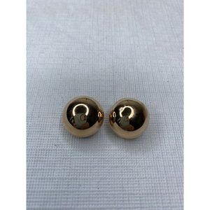 Bronze Milor Italy Rose Gold Tone Clip On Earrings Button 3/4"